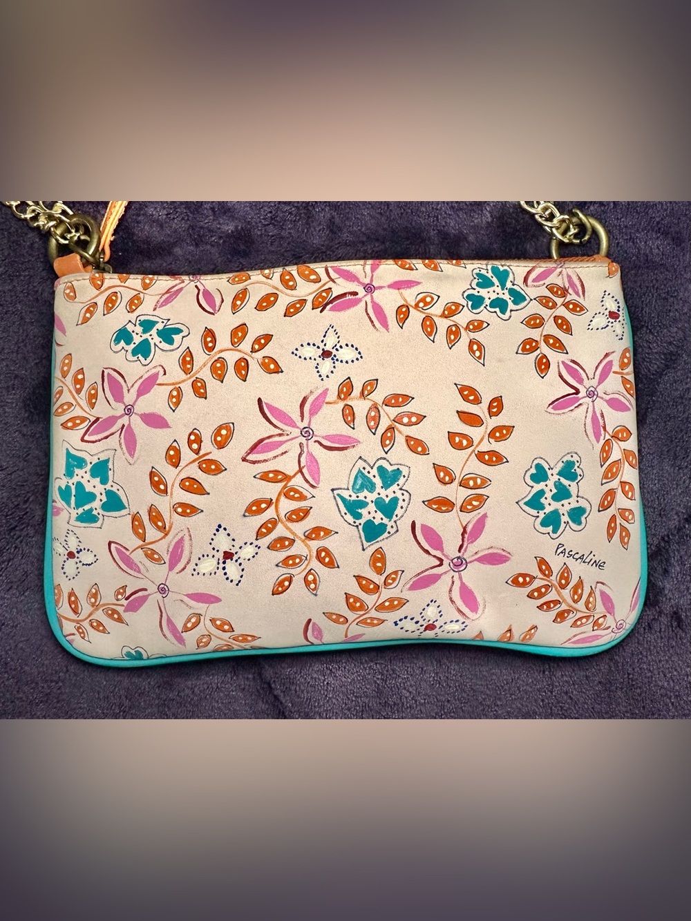 Pascaline Hand Painted Floral Print Women’s Crossbody Bag